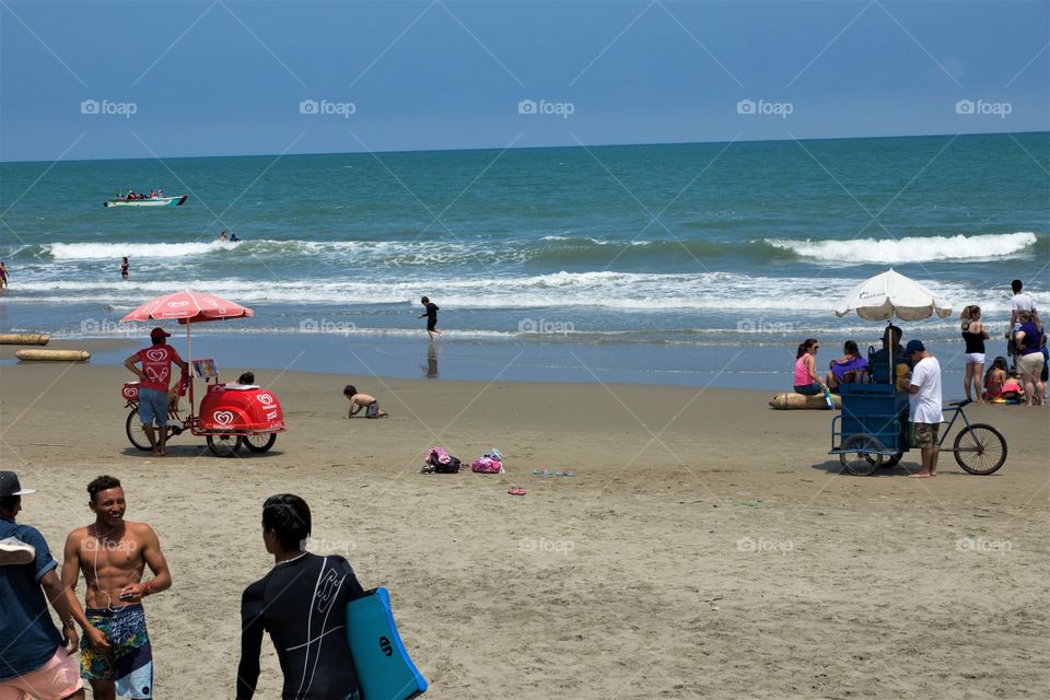 A hot and sunny day at the beach