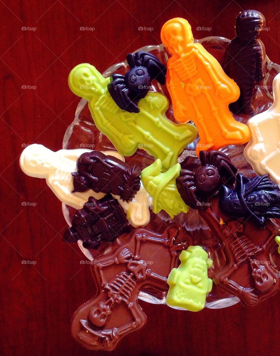 Assortment of homemade Halloween candy. 