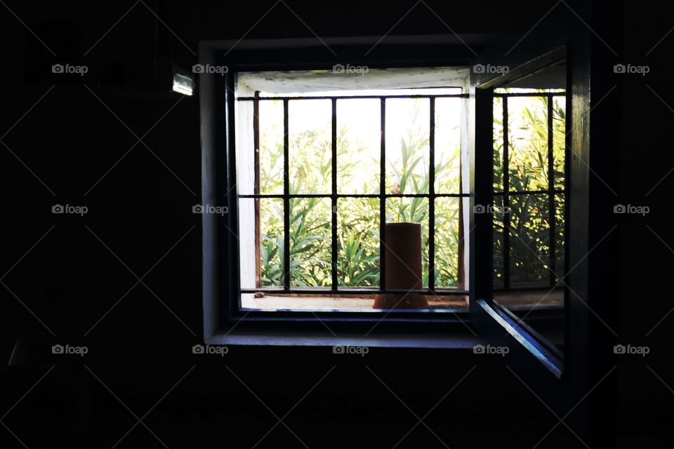 View through a farmhouse window