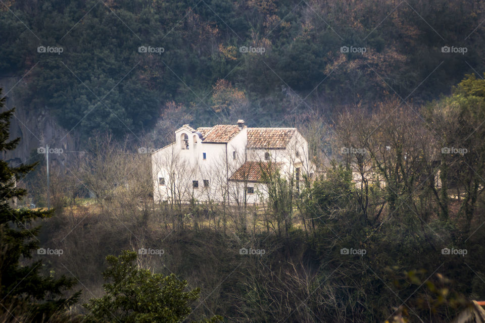 View on a house on the hill