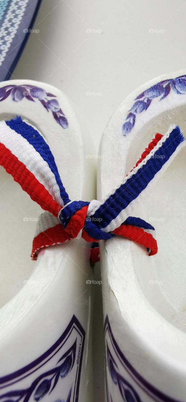 Your best macro shot view Holland colors blue red White souvenir