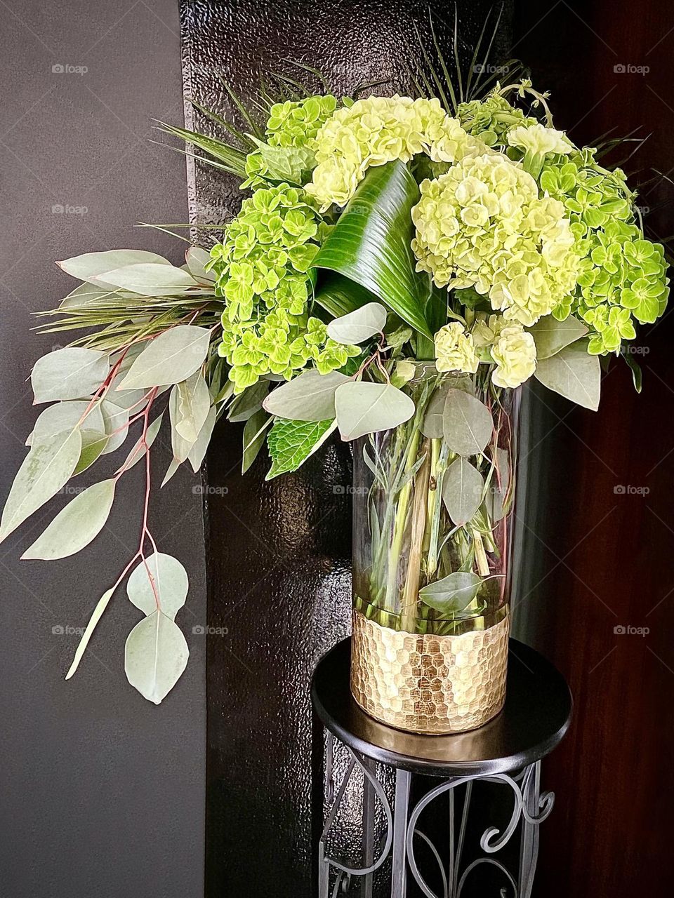 Green Flowers in a Vase