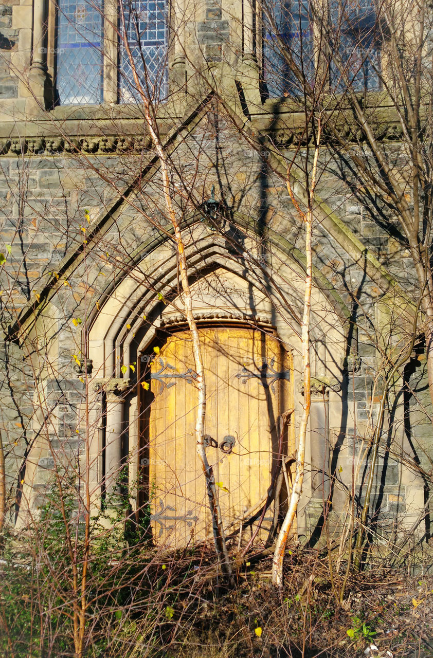 An abandoned gothic style chapel in Wales