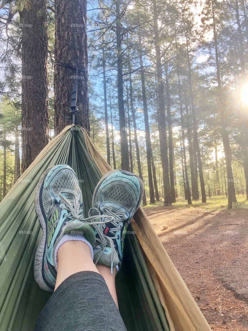 Resting in a hammock