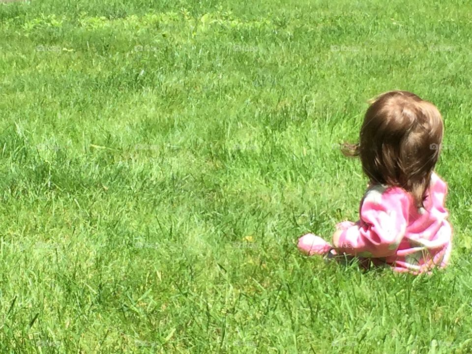 Baby in the grass 2