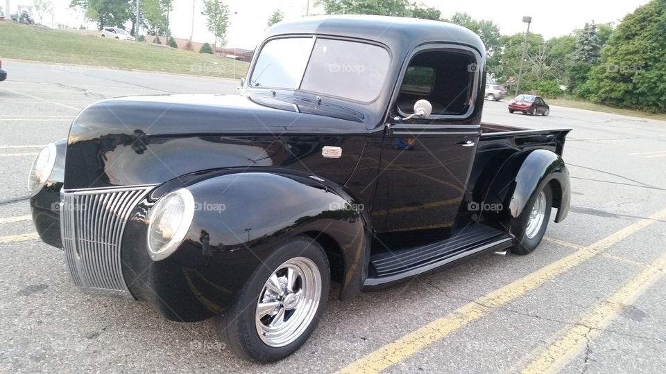 antique black truck