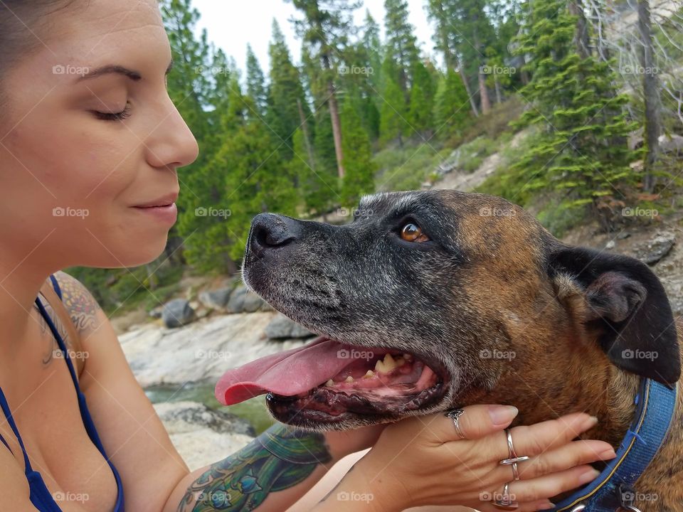 Thor lovin his mom, up in the mountains!