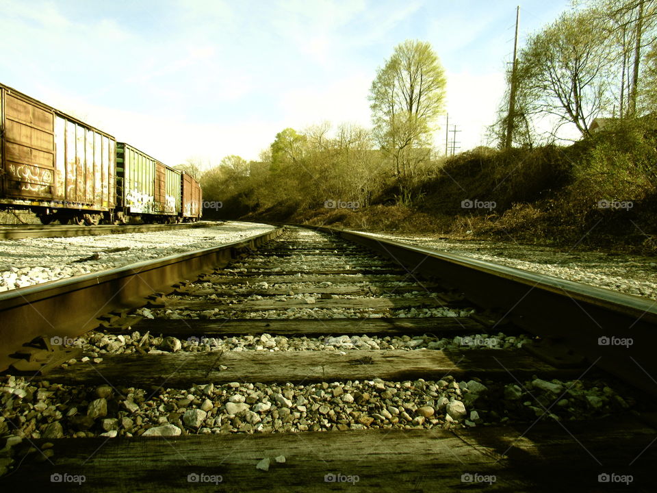 Train tracks and train