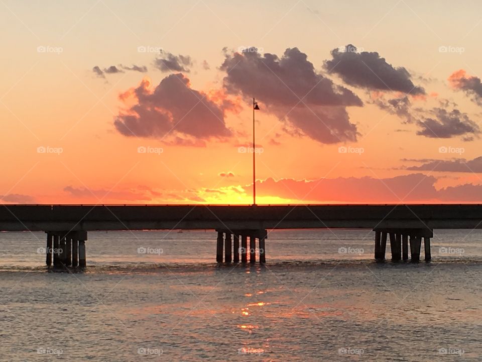 Sunset and bridge in Punta Gorda