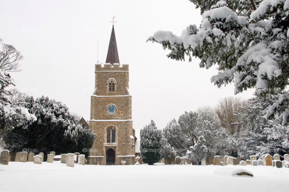 snow winter cold church by mparratt