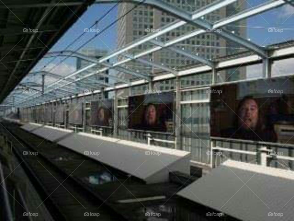 Vinny K on screens at train station