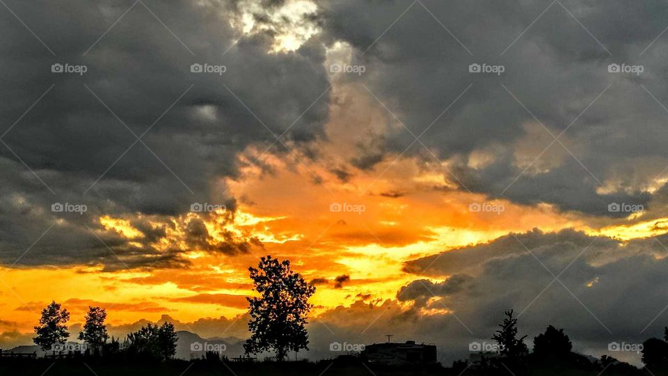 Dramatic sky at sunset