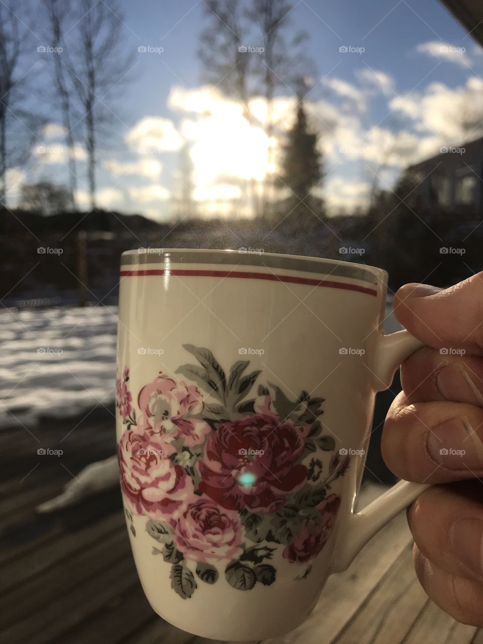 Winter sun coffe time