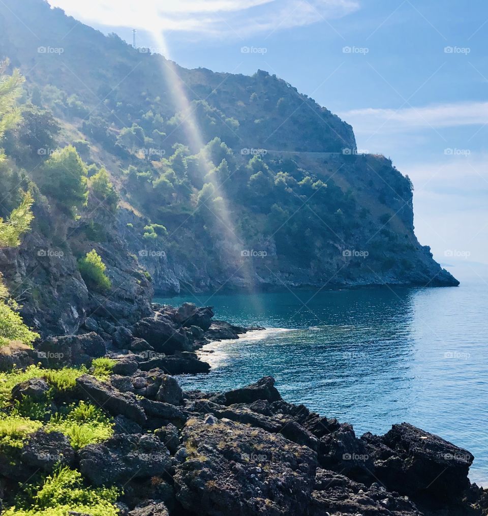 Ray of light on the sea