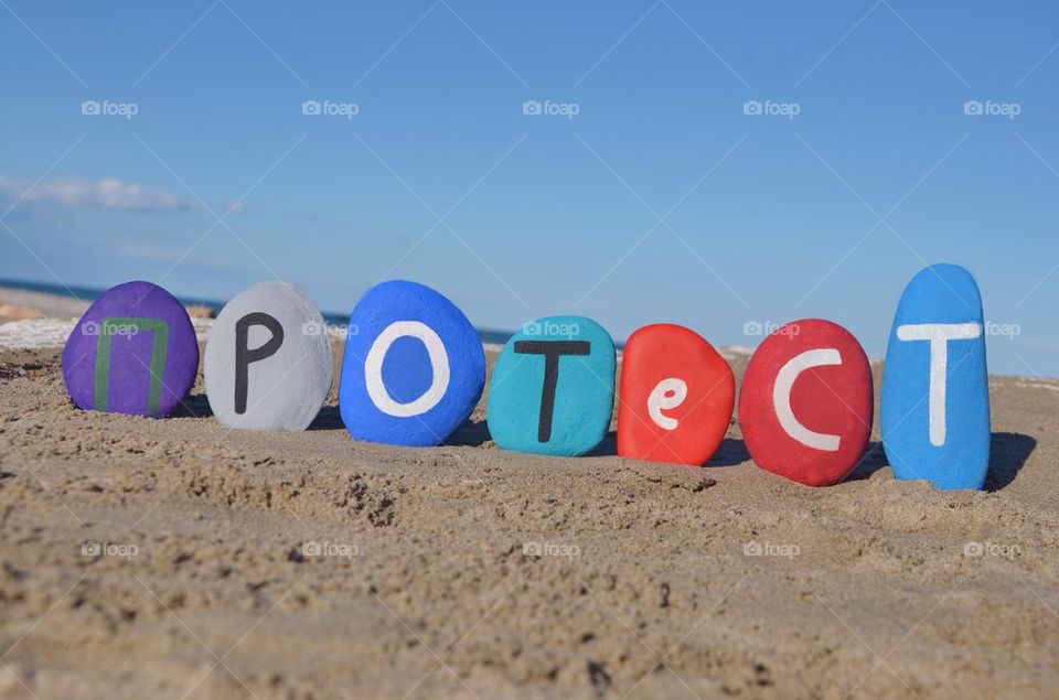 Protest, протест in ukrainian language on stones