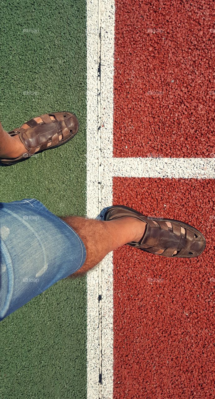 Texture and colour at the tennis court.