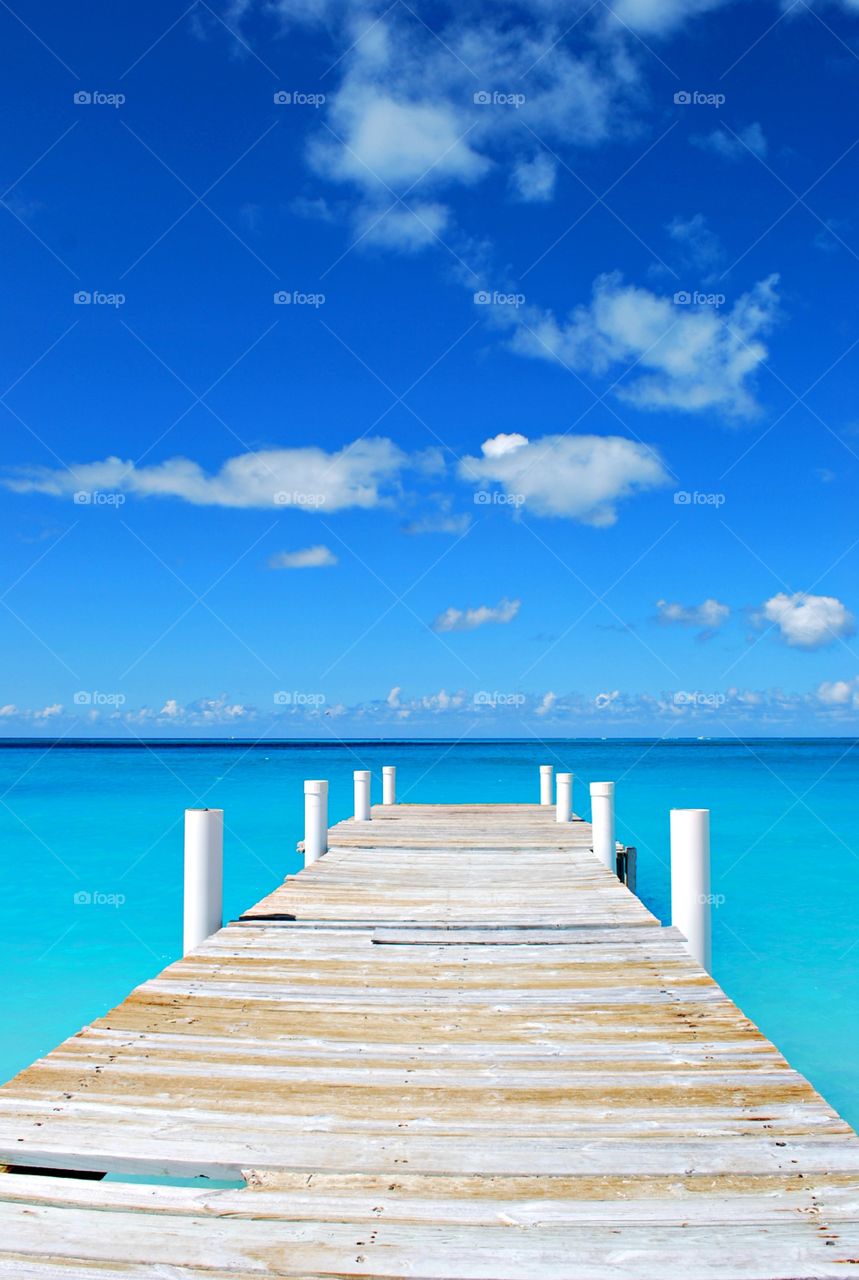 Pier to the Perfect Blue Sea, Turks and Caicos Vacation