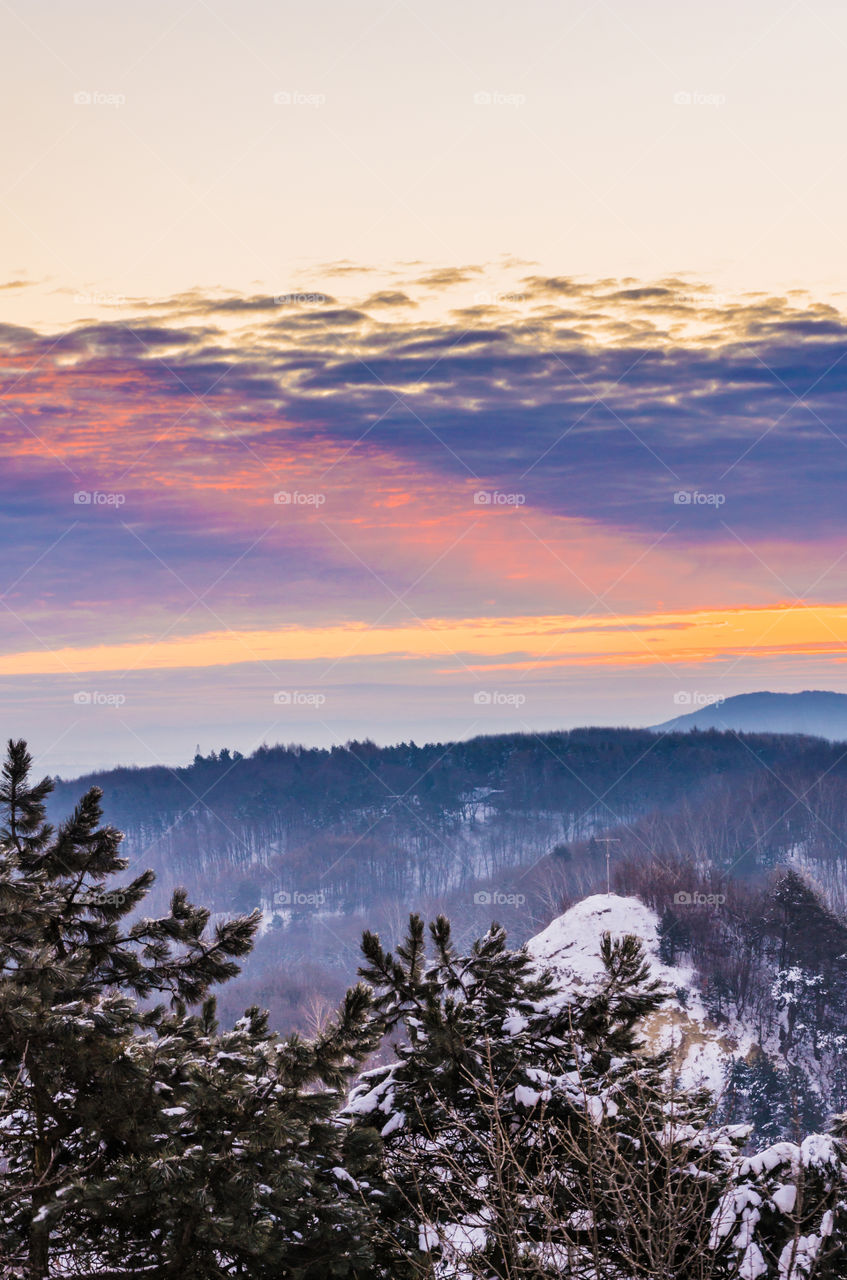 Nature landscape during sunset