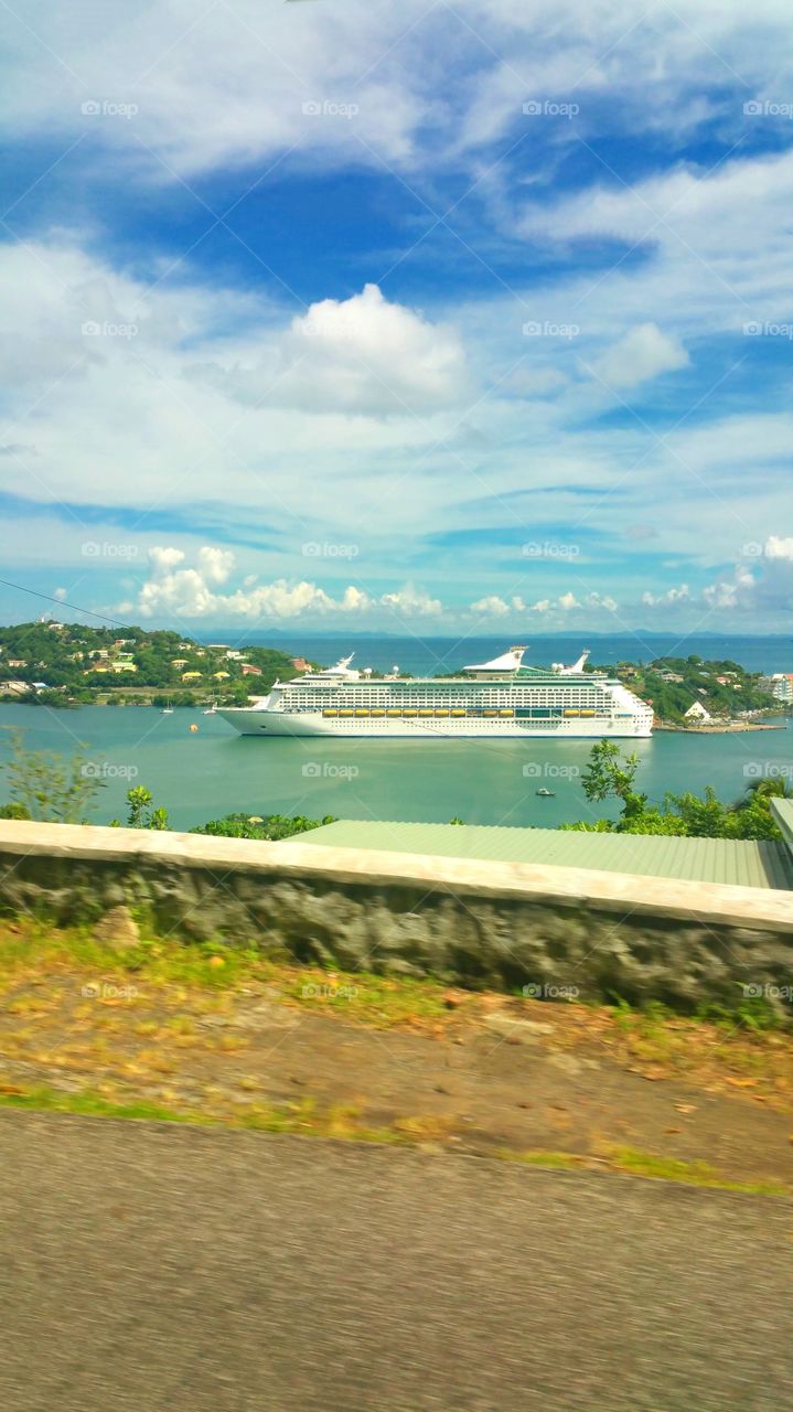 view of cruise ship in the Port of Castries St Lucia