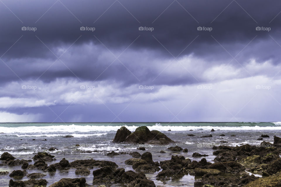 Storm rain clouds. Storm rain clouds over the sea