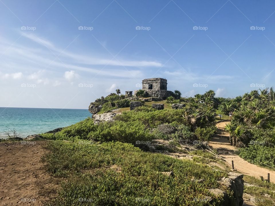 Buildings and Landmarks - Tulum Mayan Ruins in Cancun Mexico 