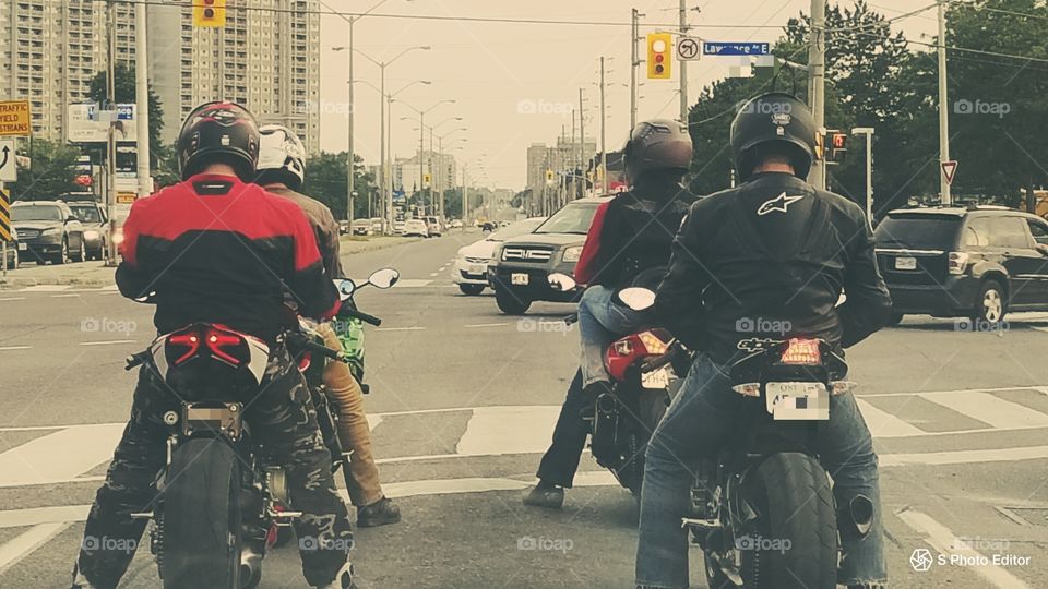 Road warriors on motorcycles in Toronto!