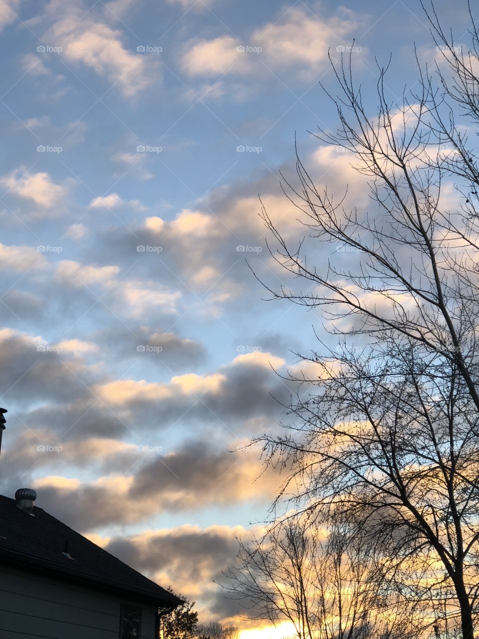 Lovely puffy cloud sky