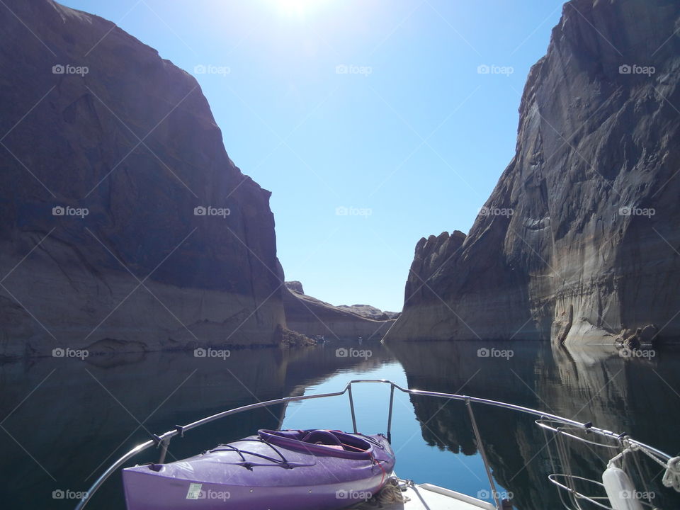 Boating in the calm canyon