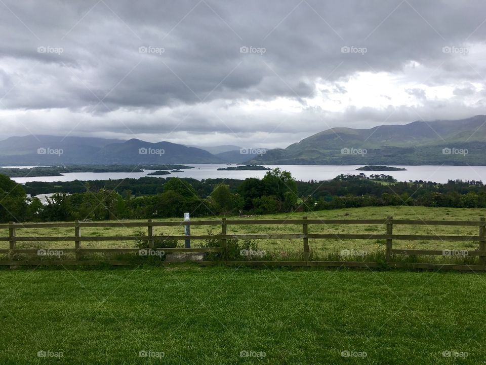 Mountains, islands, and fence