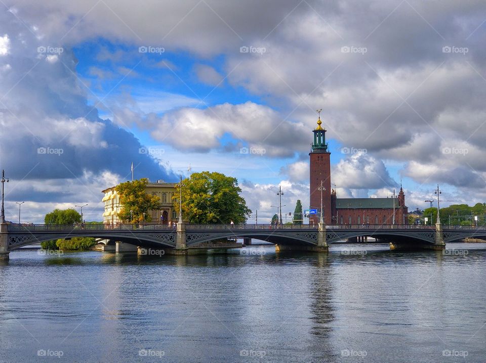 scenery sweden stockholm architecture river