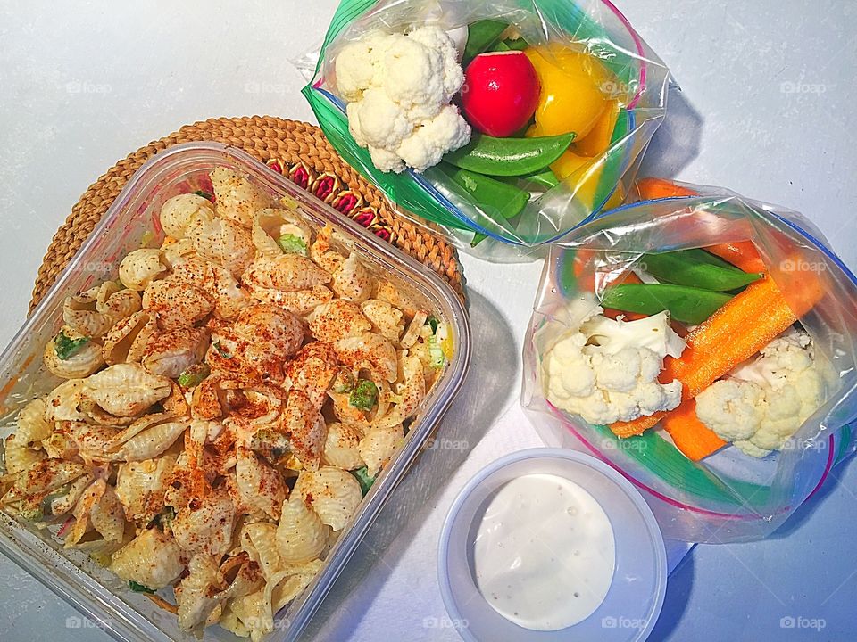 Pasta Salad and vegetables 