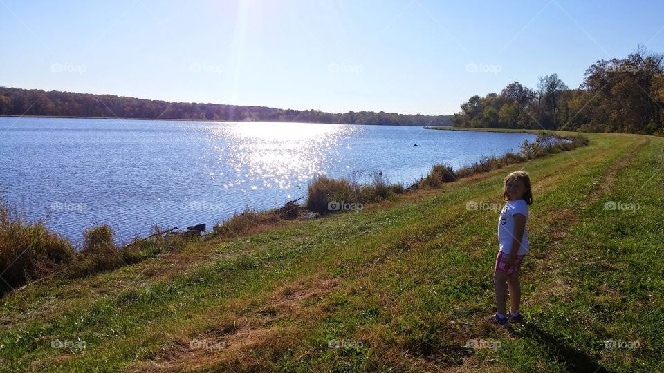 Busch Wildlife. Picture of my daughter overlooking one of the lakes at Bush Wildlife