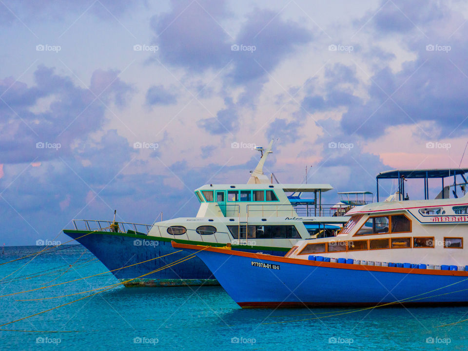 Fishing boats of Rasdhoo atoll, Maldives