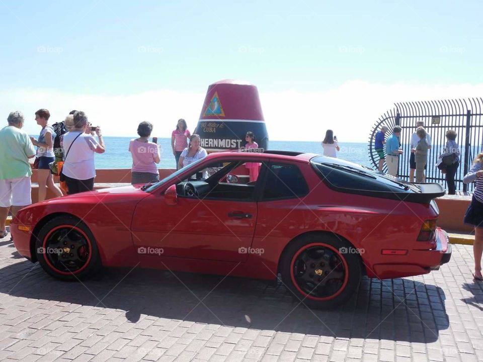 1990 Porsche 944 in front of Ballard in key West florida