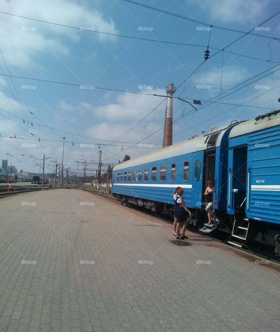 blue train travel