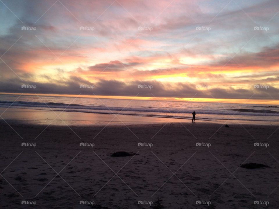 Sunset on Carmel beach
