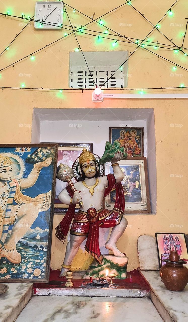 God Hanuman is life saviour  since my day 1 on earth. A temple my father consturcted  celebrating my birth. Society people come and pray here. Every year on 4-5th May we chant mantra all night and big food event for whole gaav. Indian Culture at best