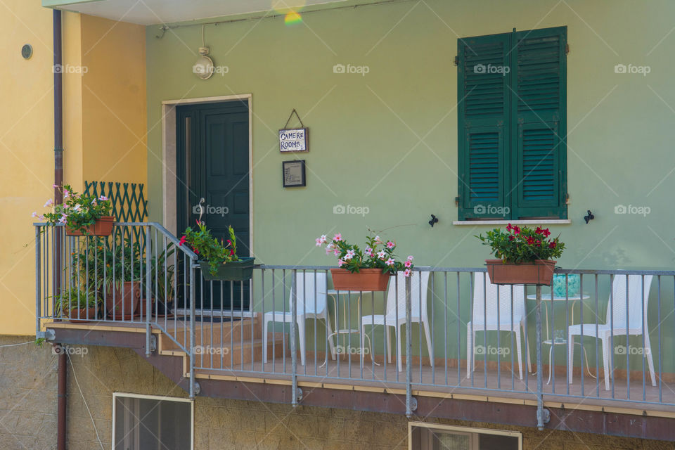 Italian balcony with plants