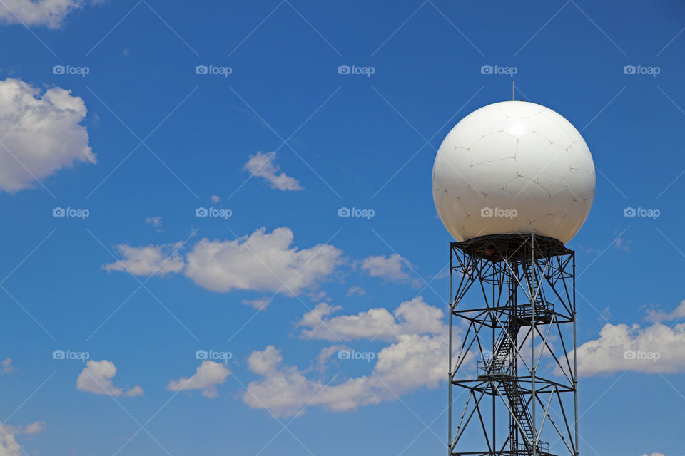 A satellite tower on the outskirts of Anthony, TX