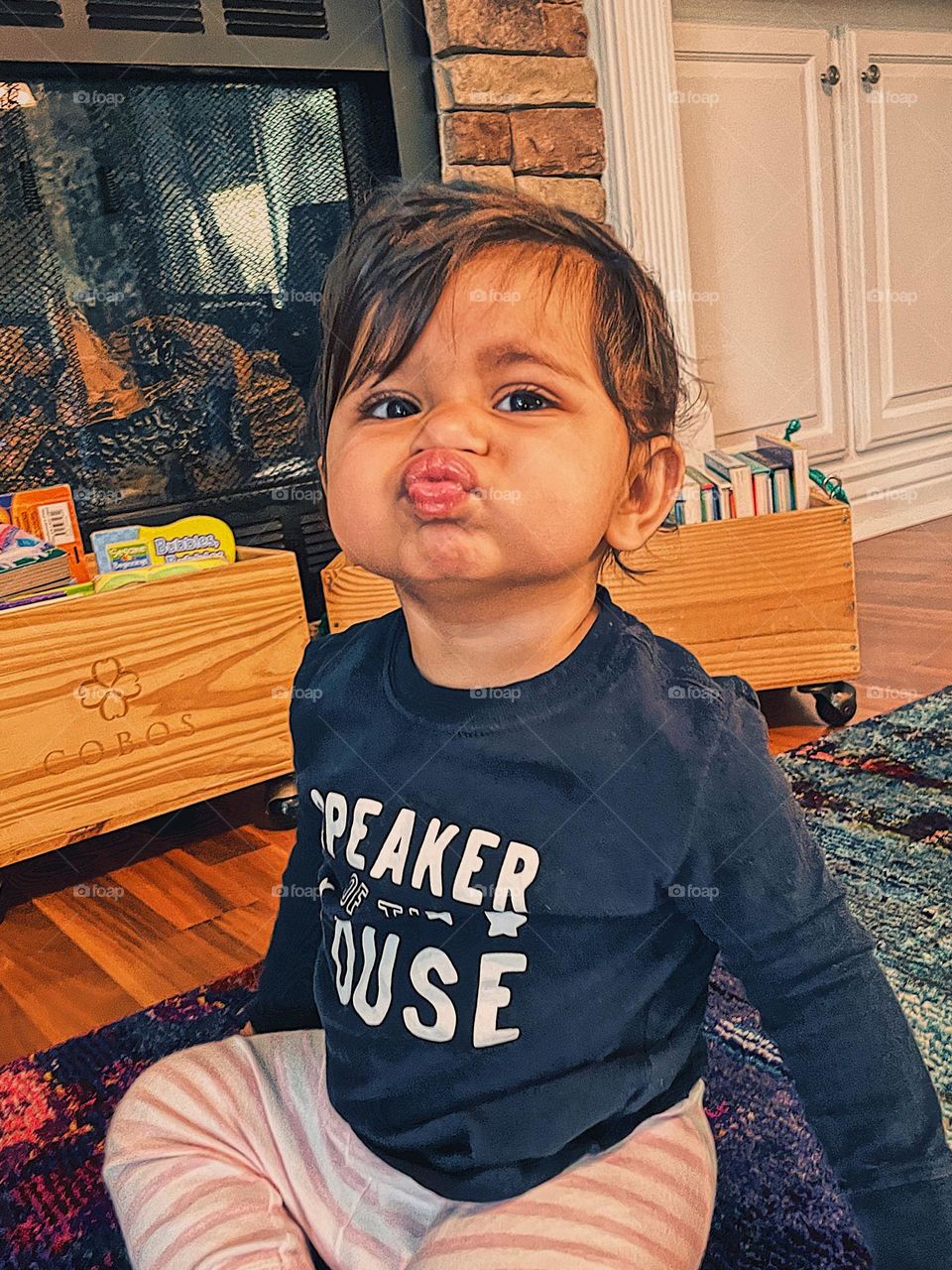 Toddler girl kissing viewer, toddler girl kiss off, toddler kisses, smooches from toddlers, love from toddlers, speaker of the house 