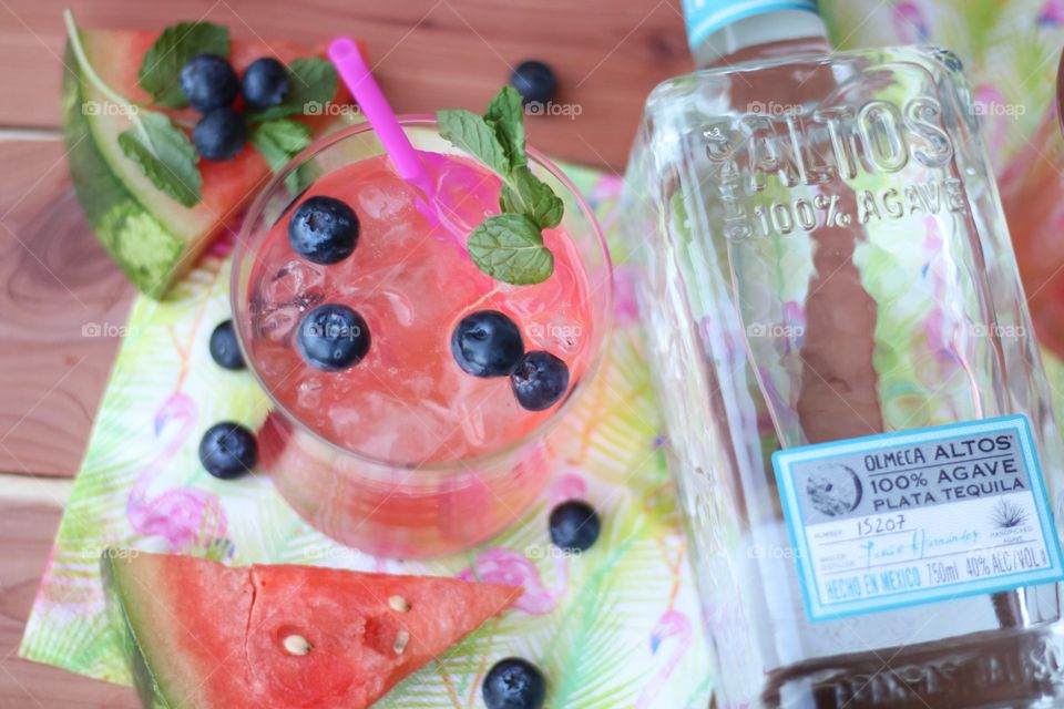 Altos Tequila Blueberry Watermelon Summer Drink