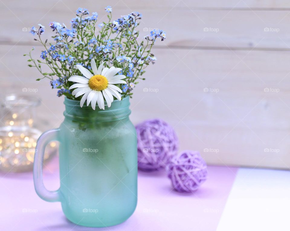 summer flowers in a vase