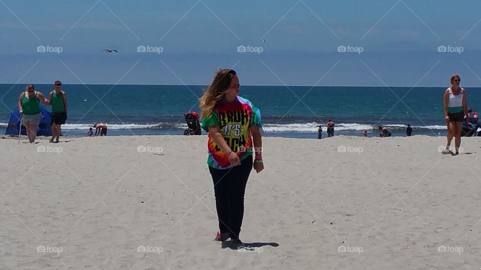 girl in San Diego at the bea. my daughter at the beach in San Diego while on vacation