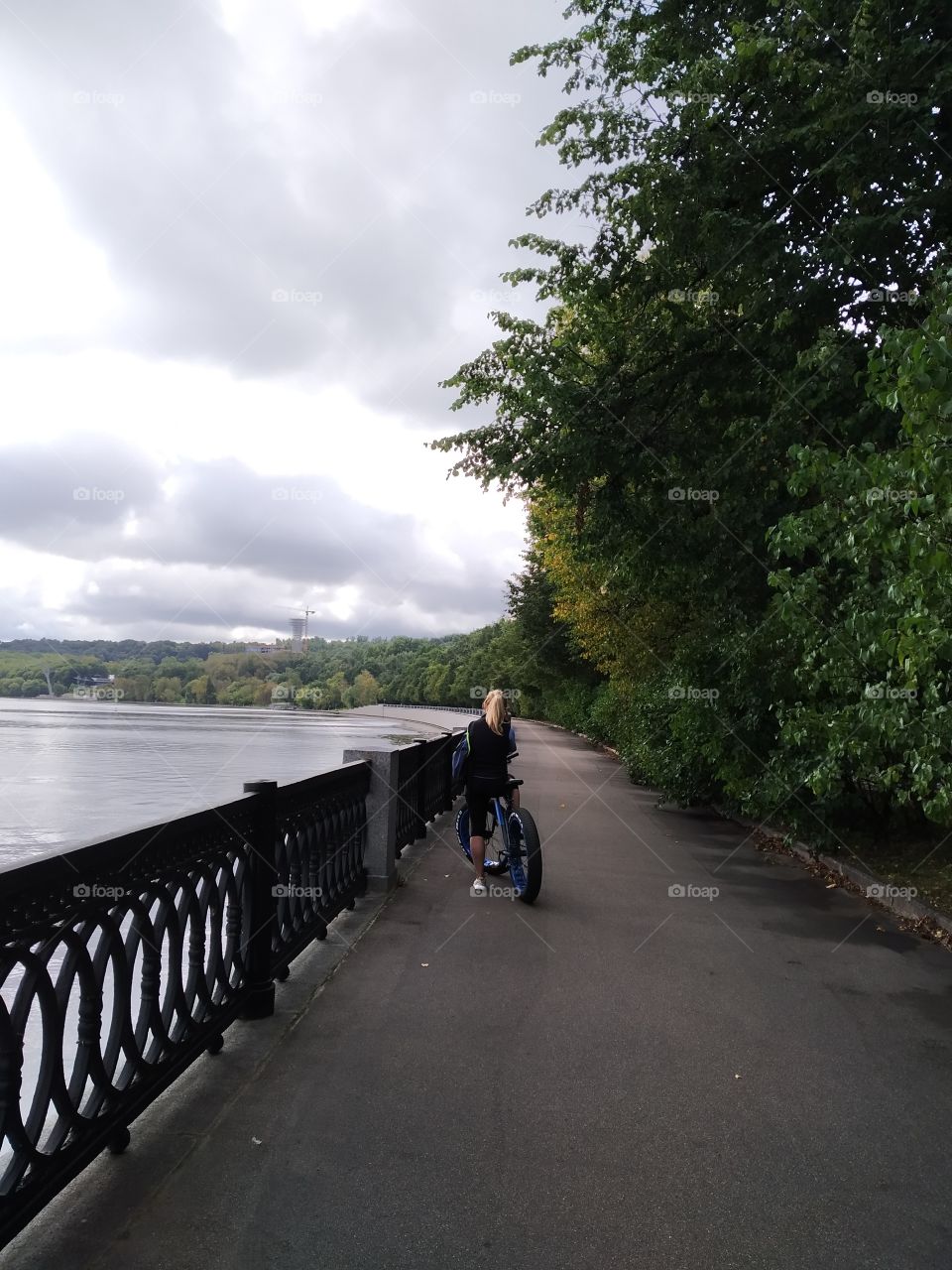 Cycling on a warm autumn day.
