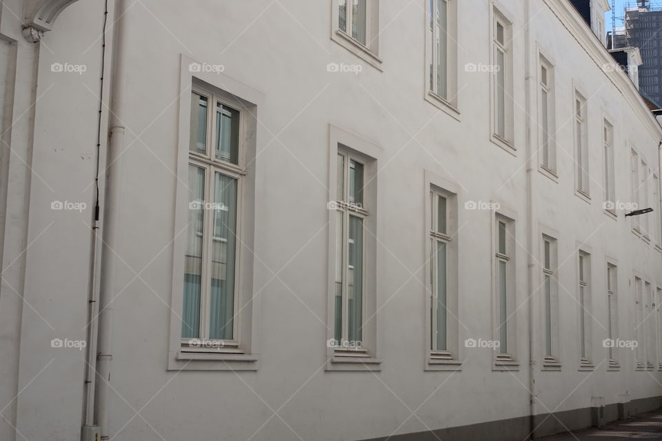 White facade of a building in Antwerp