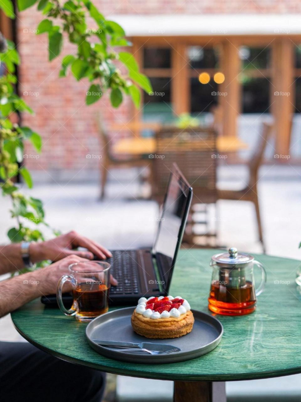 One of the best places for siting alone, gathering your mind, working and enjoying your strawberry tart..