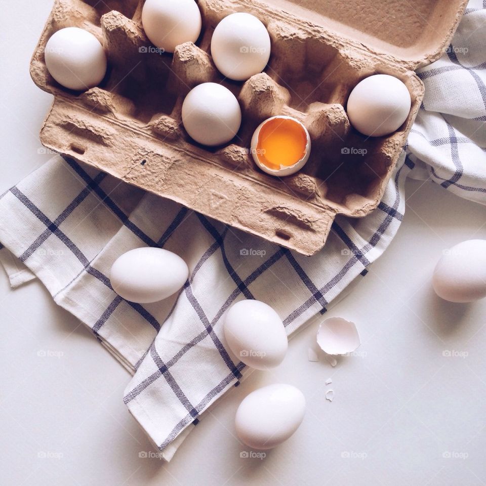 Close-up of  white eggs