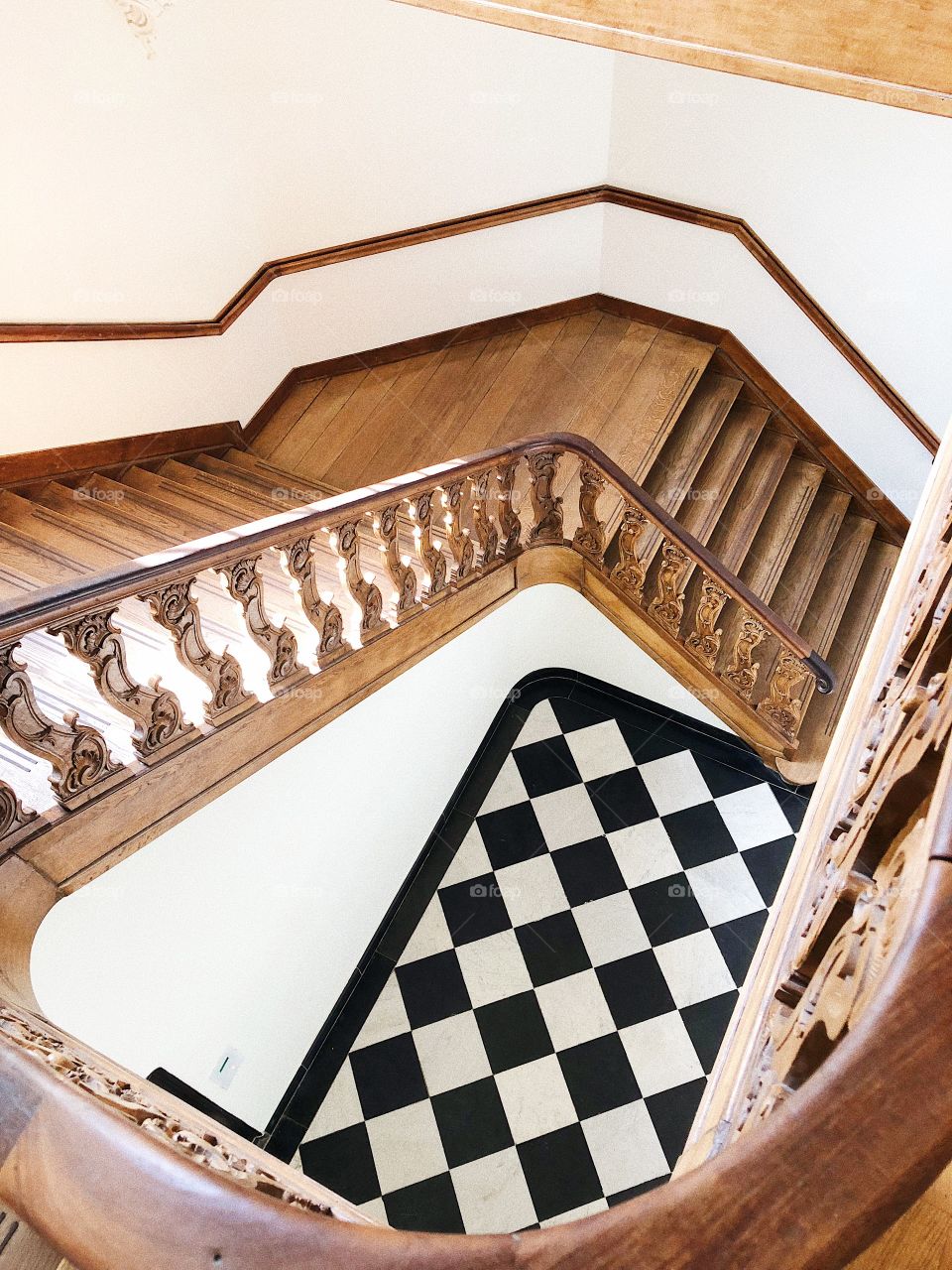 Antique stairwell in Amsterdam museum 