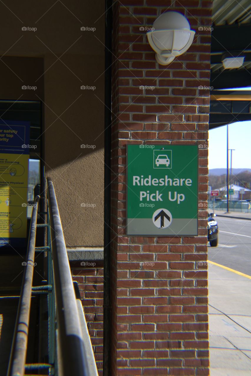 Ride Share Sign at the Airport