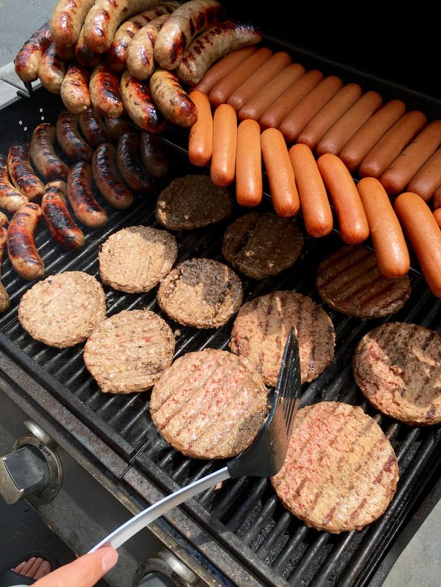 Meat on the grill